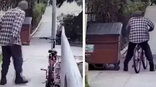 Мъж открадна велосипед, но го очакваше изненада Видео