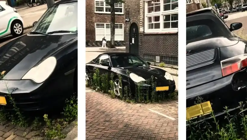 Мистериозна спортна кола Porsche е изоставена директно на улицата Видео