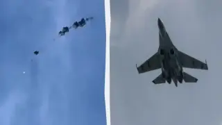 Показаха как украински F-16 сваля руски дрон без ракета Видео