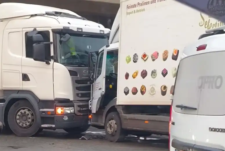 "Целувката на камионите": Невиждан сакатлък разсмя столичани за добро утро Снимки