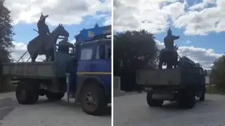 Демонтираха тихомълком паметник на хан Котраг в Русия и го пратиха в неизвестна посока Видео