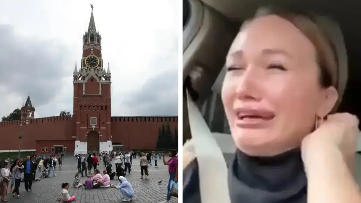 Ред сълзи, ред сополи за жена, шофираща в Москва. Всичко е заради страх от Украйна Видео