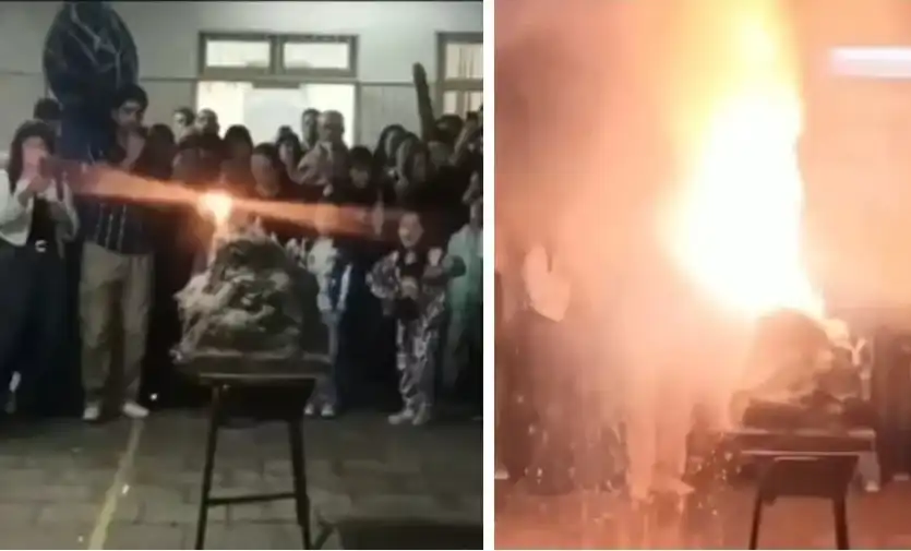 Вижте как училищен вулкан на момиче излезе напълно извън контрол Видео