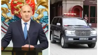 Популизъм! Радев кичи личната си кола с лампи на НСО като коледна елха