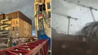 Силно торнадо премина до Париж, рухнаха 3 строителни крана Видео