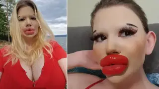 Как яде Андреа с тези устни? Интернет е в шок от вечерята ѝ Снимки