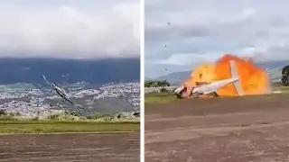Видео запечата как лек самолет рухна и избухна в пламъци Видео