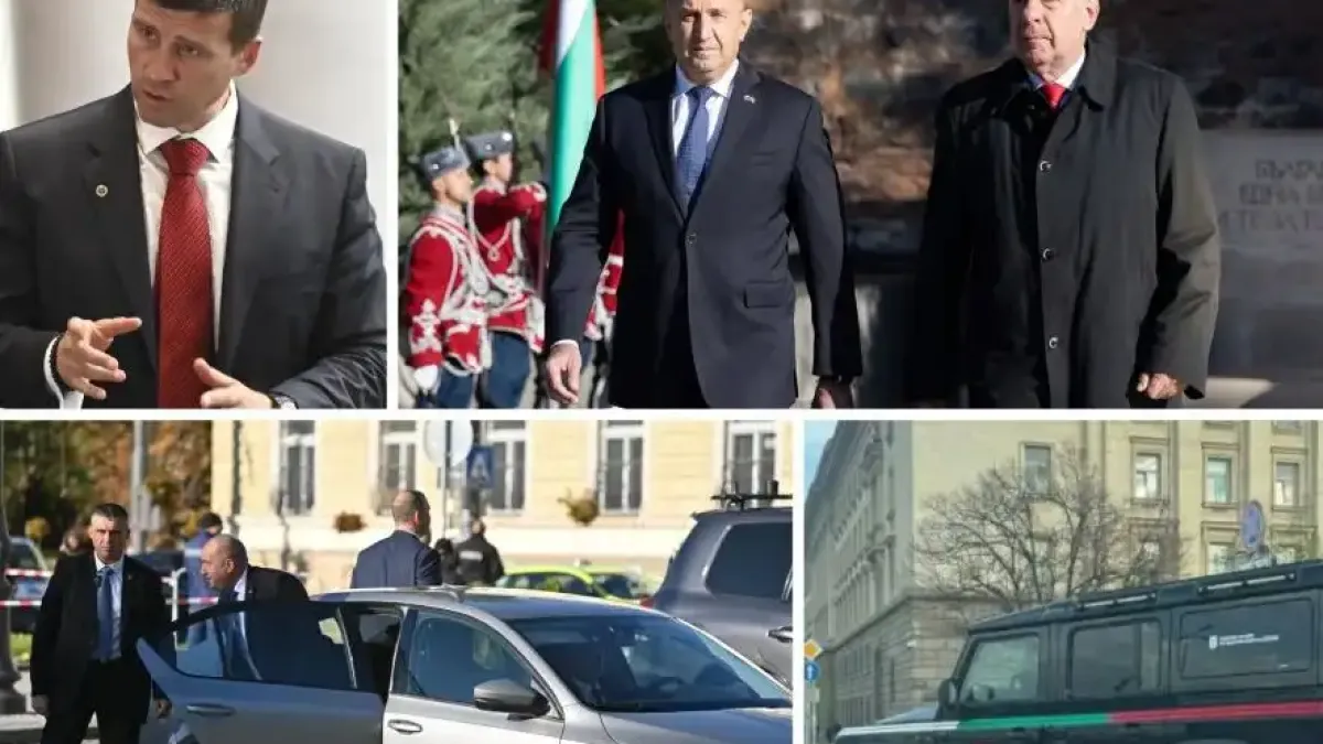 Ивелин Михайлов пое охраната на Радев - джипове на "Величие" в ескорта му