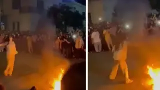 Жени запалиха огън от хиджабите си в Иран Видео