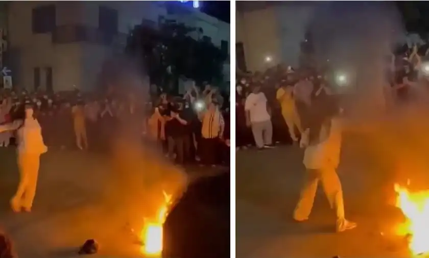 Жени запалиха огън от хиджабите си в Иран Видео