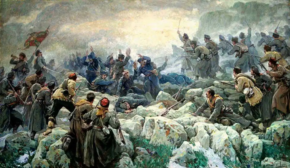 „Главната позиция при Сливница“. худ. Антони Пьотровски
