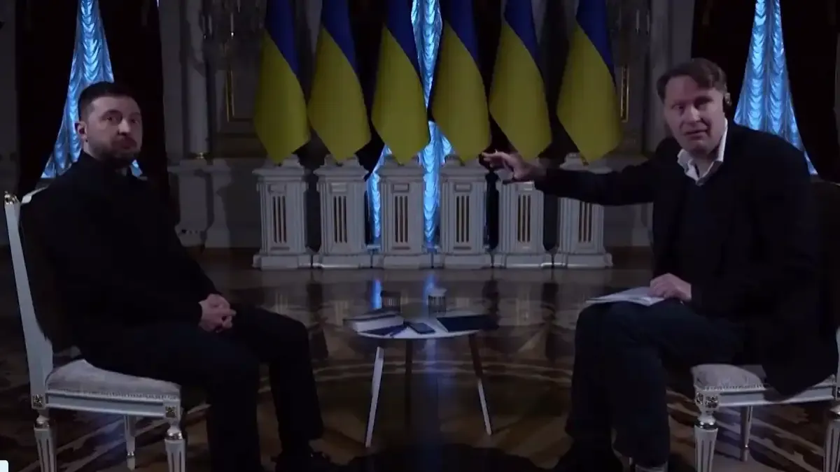 Токът в Киев спря, докато Зеленски дава интервю Видео