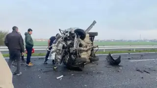 Касапница с трупове на АМ "Тракия" Снимки
