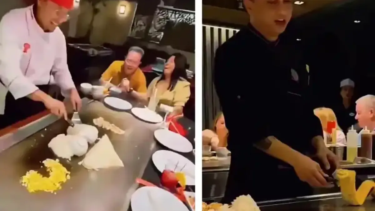 Вижте как готвачи забавляват клиентите Видео