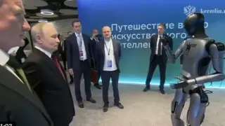 След запоя: Първият руски AI робот танцува на Путин, той му се радва Видео