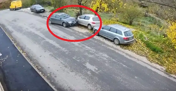 Кошмарно видео: Шофьор помита две паркирани коли в Градешница