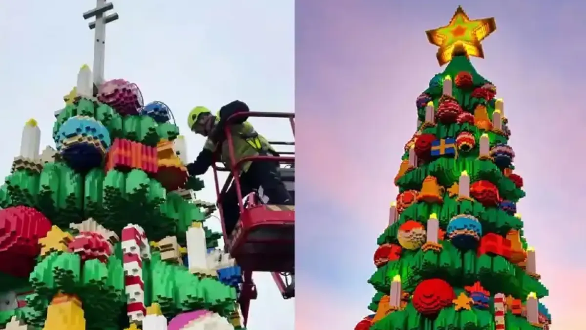 Поставиха Гигантска коледна елха от Lego Duplo Видео