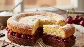 Лесен двуцветен сладкиш с вишни, няма да ви стигне една хапка!