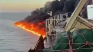 Излязоха кадри от първите минути от атака с дронове срещу кораба "Кайрос"
