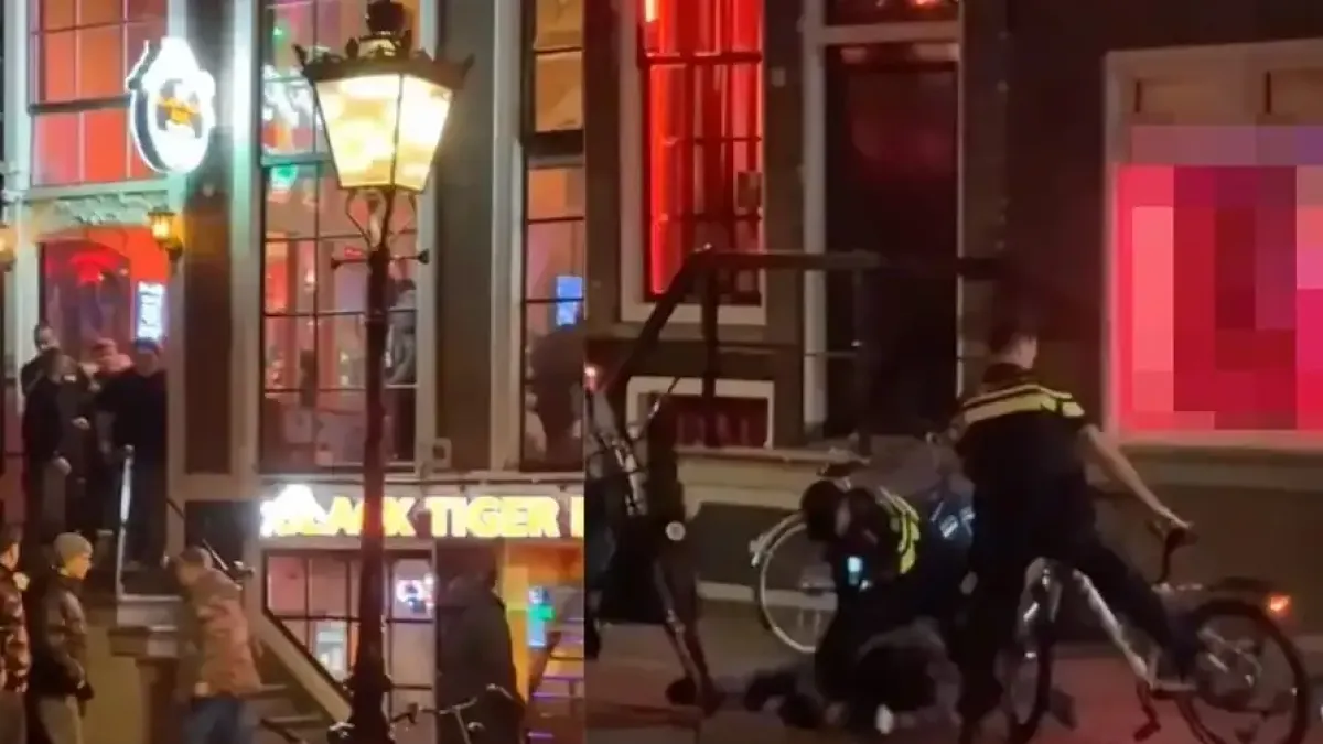 Видео показва как строго действа полицията в квартала на червените фенери в Амстердам