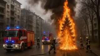Празничен пожар: Елха в София пламна