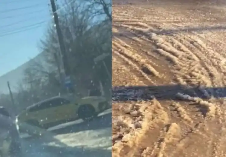 Теч превърна софийска улица в ледена пързалка