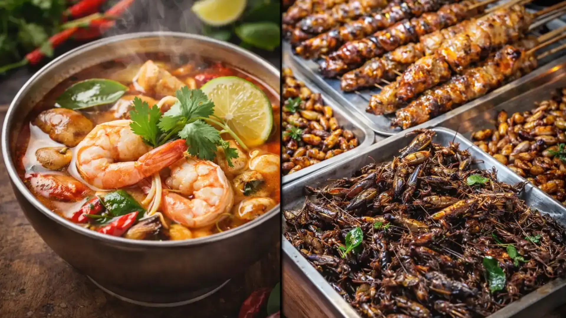 "Крокодил на шиш и пържени скакалци": Топ 10 храни в Тайланд