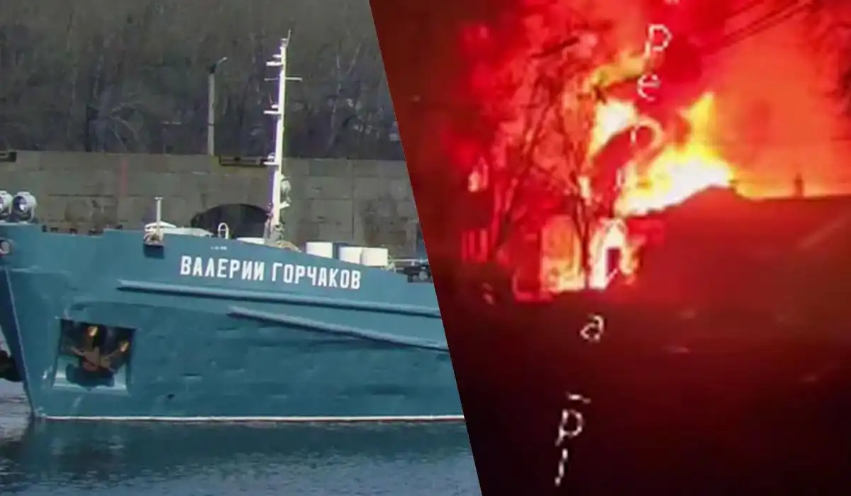Руският петролен танкер „Валерий Горчаков“ е частично потопен след атака с дрон Снимка