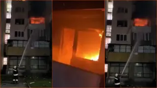 На метри от 9 РПУ: Пожар в опасен блок в София Видео