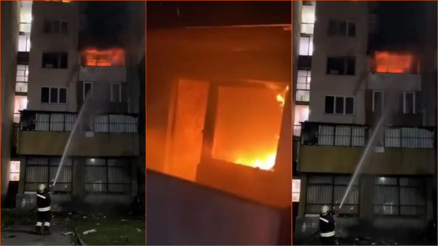 На метри от 9 РПУ: Пожар в опасен блок в София Видео