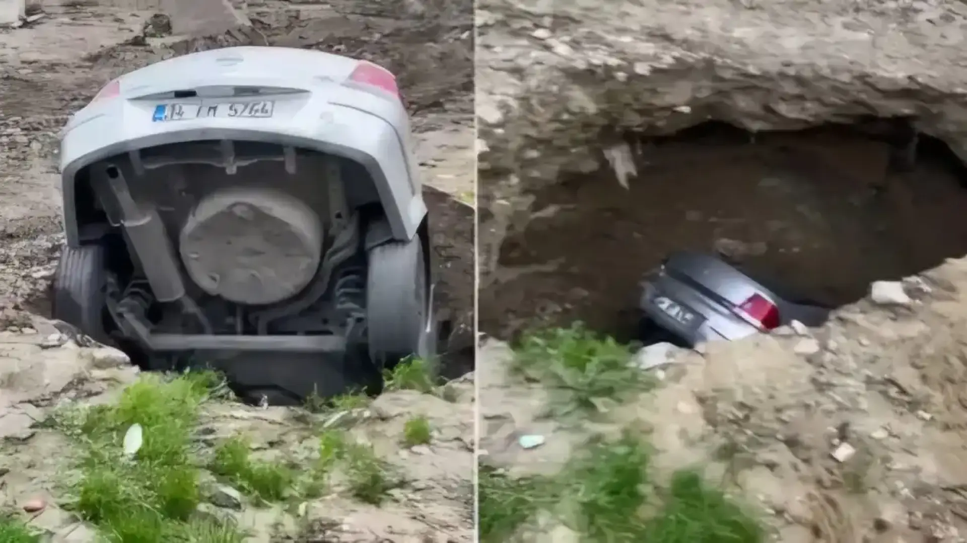 Земята се отвори и налапа цял автомобил в любим на българите град Видео