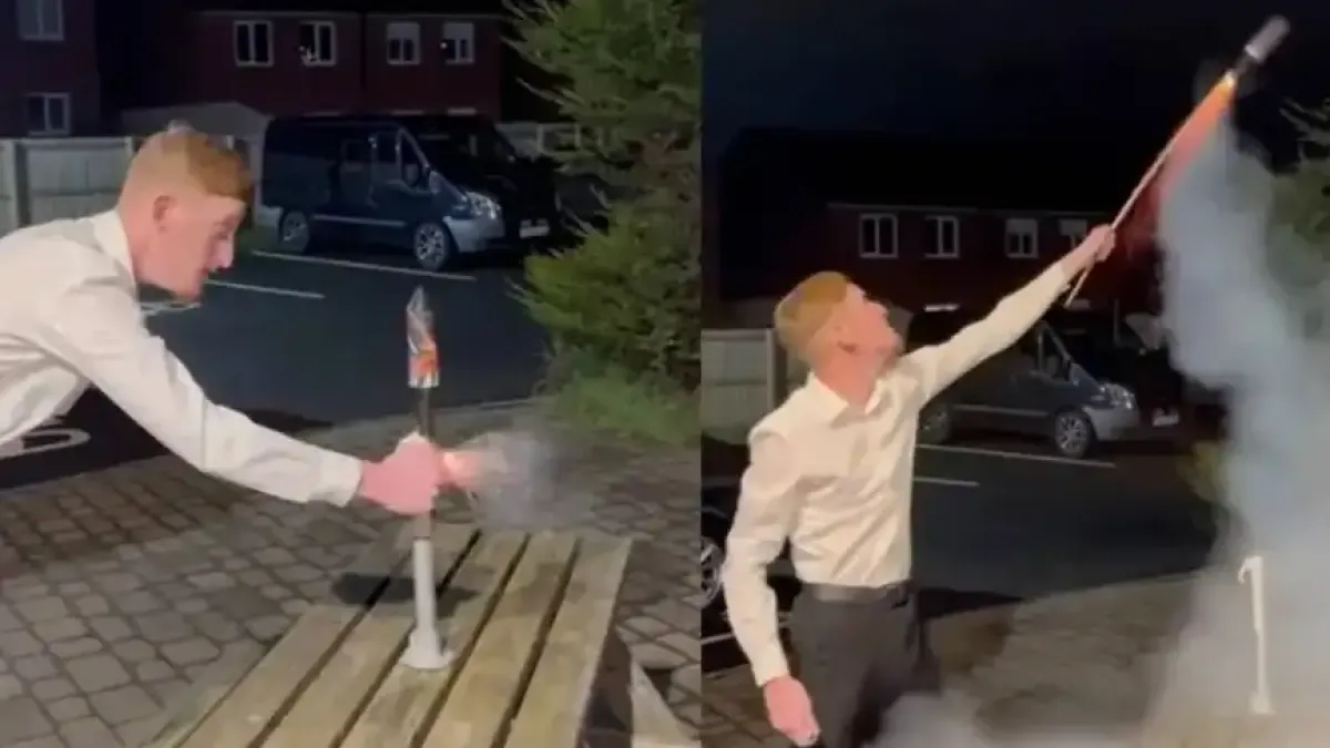 Вижте как не трябва да се пускат фойерверки
