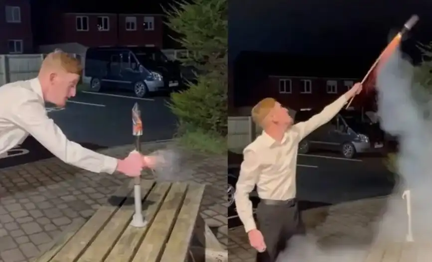 Вижте как не трябва да се пускат фойерверки