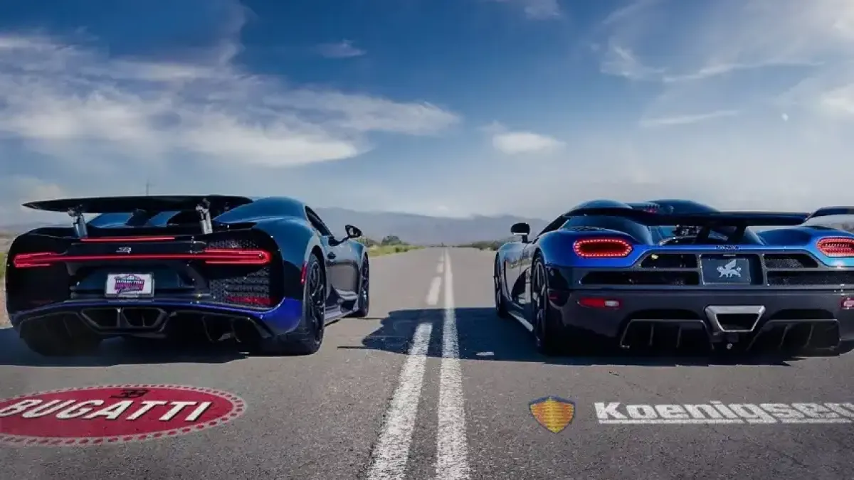Зрелищни кадри: Битка на Bugatti срещу Koenigsegg и общо 3600 конски сили