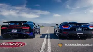 Зрелищни кадри: Битка на Bugatti срещу Koenigsegg и общо 3600 конски сили