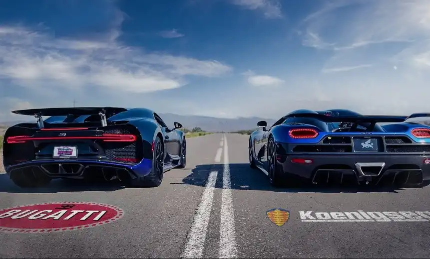 Зрелищни кадри: Битка на Bugatti срещу Koenigsegg и общо 3600 конски сили