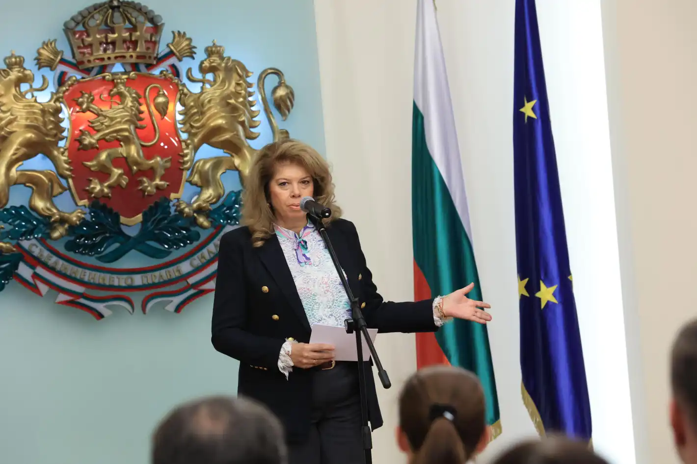 Първа публична изява на Йотова като президент