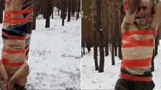 По гащи и с тиксо на устата висят в студа: така руснаците наказват дезертьорите