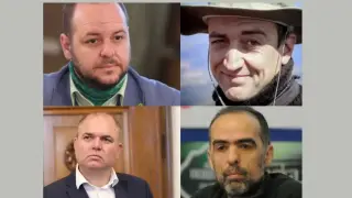 Снимка показва как Ивайло Калушев, Тома Белев, Борислав Сандов и Владислав Панев заедно празнуват Трифон Зарезан