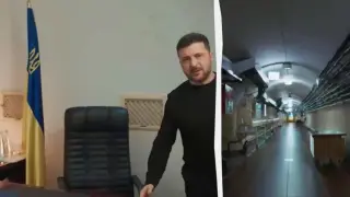 Зеленски показа за първи път кабинета си в бункера