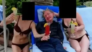 Хокинг в досиетата "Епстийн": Физикът между две девойки по бански