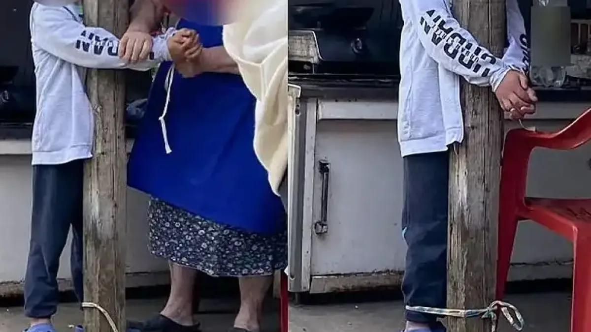 Снимки на вързано 13-годишно момче разтърсиха Лясковец