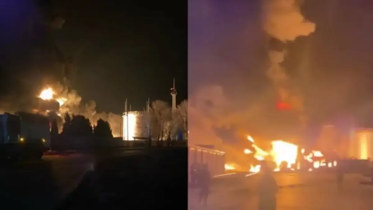 Дронове атакуват Русия: гори петролна база в Краснодарски край