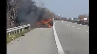 Кола гори на магистрала "Тракия"