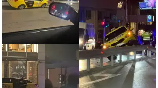 Такси се качи върху мантинела на „Симеоновско шосе“ в София