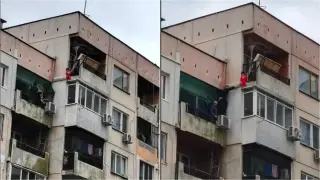 Опасна ситуация в Ямбол: Дете увисна от балкон на 8-ия етаж, полицаи разбиха вратата