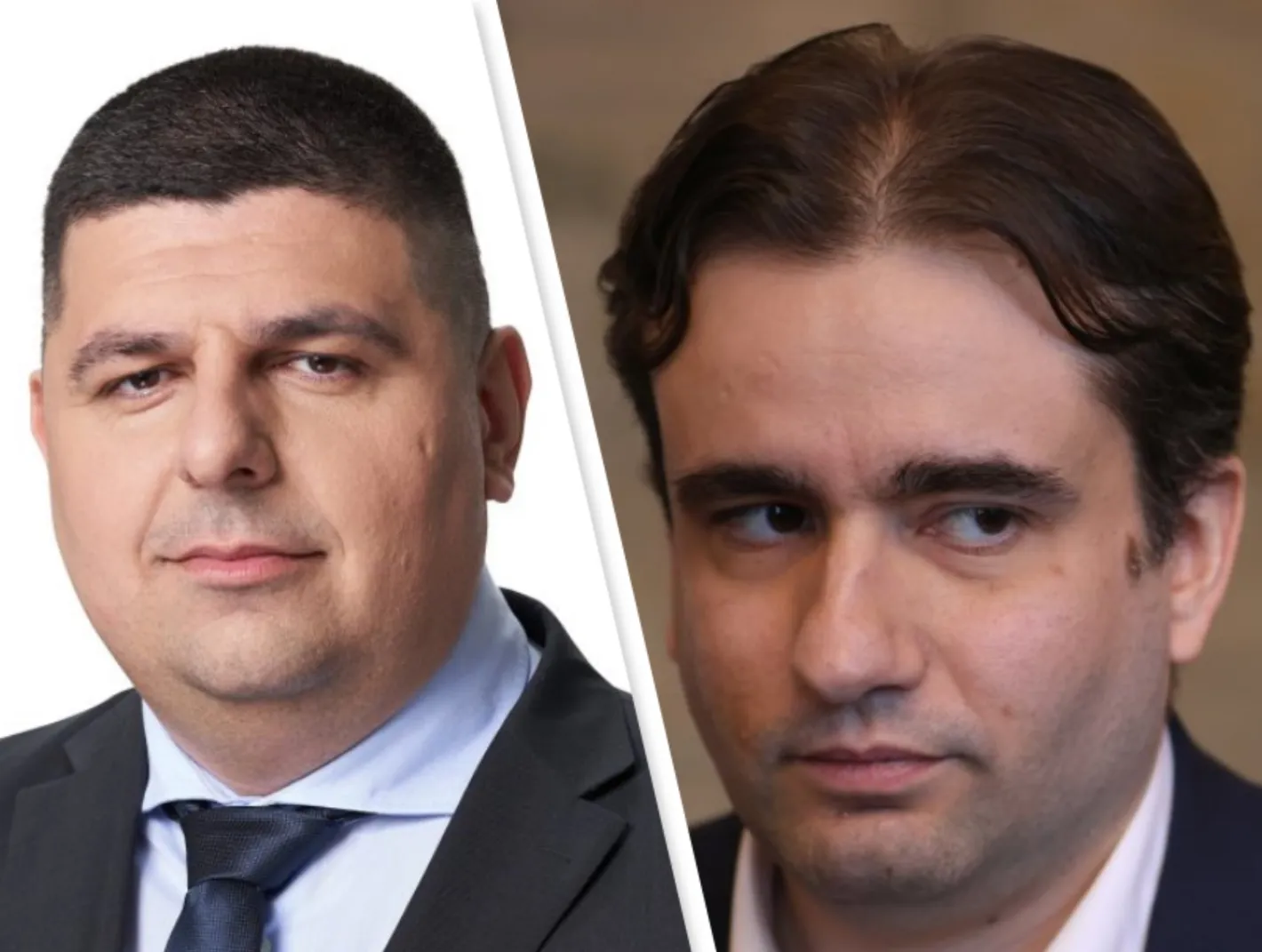 Тиксо, ленти и селфита: Божанов и Мирчев спретнаха голям цирк пред кабинета на Сарафов