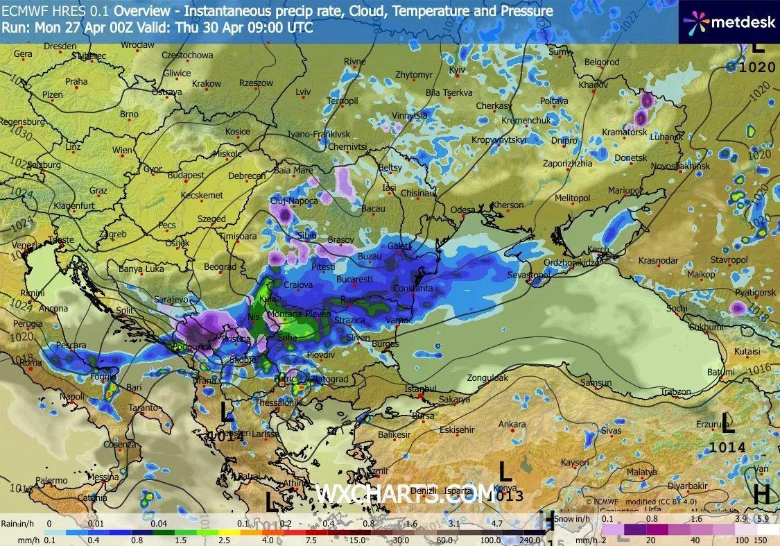 Meteo Balkans: Студен фронт носи дъждове и възможен сняг и в София в края на април