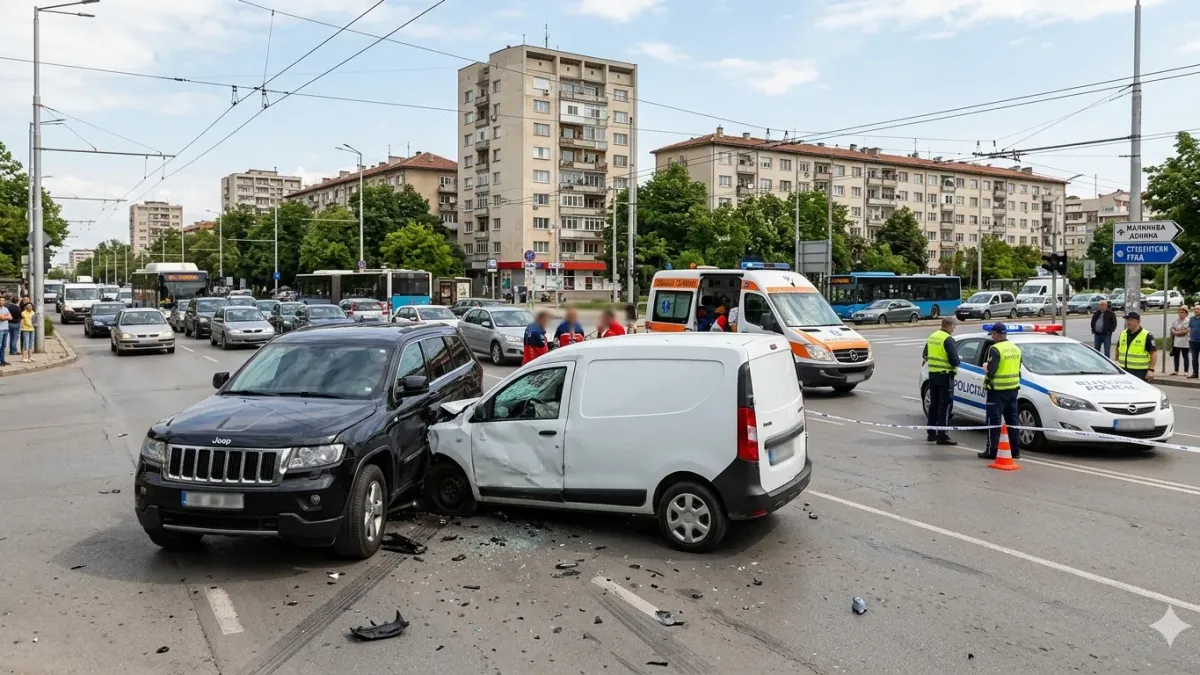 Тежка катастрофа  с черен джип в София