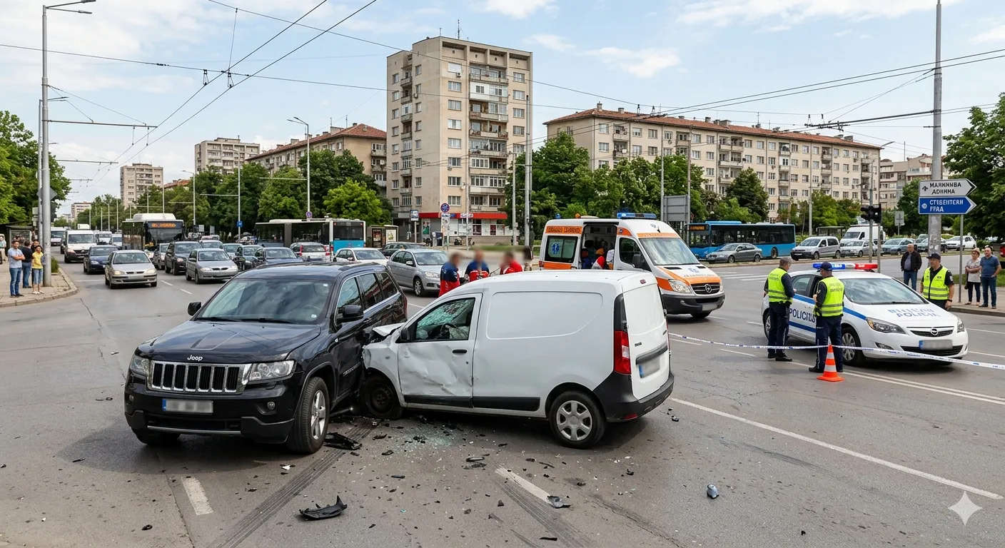 Тежка катастрофа  с черен джип в София